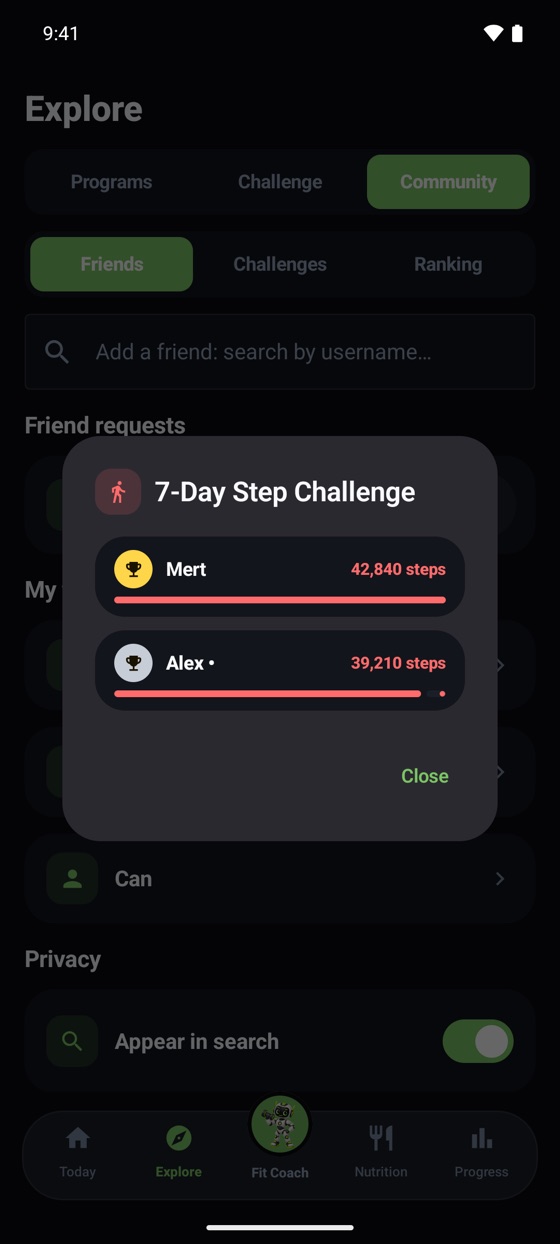 Step race with a friend